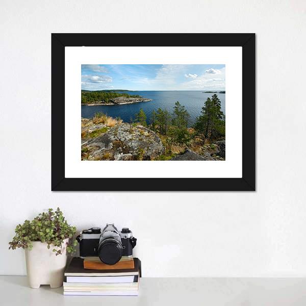 Lake Ladoga Canvas Wall Art-1 Piece-Framed Print-20" x 16"-Tiaracle