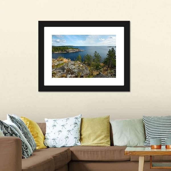 Lake Ladoga Canvas Wall Art-3 Horizontal-Gallery Wrap-25" x 16"-Tiaracle