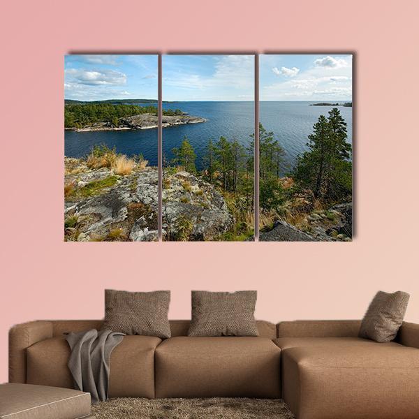 Lake Ladoga Canvas Wall Art-3 Horizontal-Gallery Wrap-25" x 16"-Tiaracle