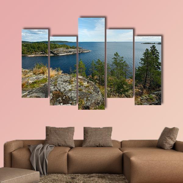 Lake Ladoga Canvas Wall Art-5 Pop-Gallery Wrap-47" x 32"-Tiaracle