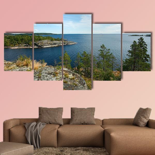 Lake Ladoga Canvas Wall Art-5 Star-Gallery Wrap-62" x 32"-Tiaracle