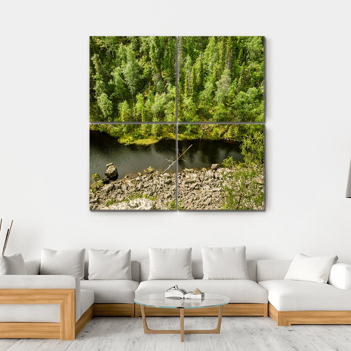 Lake Landscape Finland Canvas Wall Art-4 Square-Gallery Wrap-17" x 17"-Tiaracle