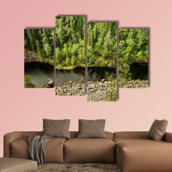 Lake Landscape Finland Canvas Wall Art-4 Pop-Gallery Wrap-50" x 32"-Tiaracle
