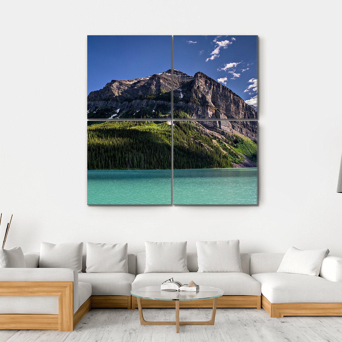 Lake Louise Alberta Canvas Wall Art-4 Square-Gallery Wrap-17" x 17"-Tiaracle