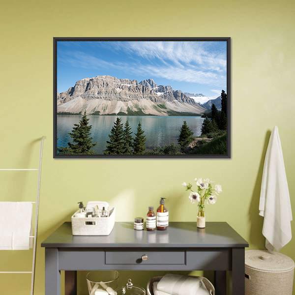 Lake Louise In Alberta Canvas Wall Art-1 Piece-Floating Frame-24" x 16"-Tiaracle