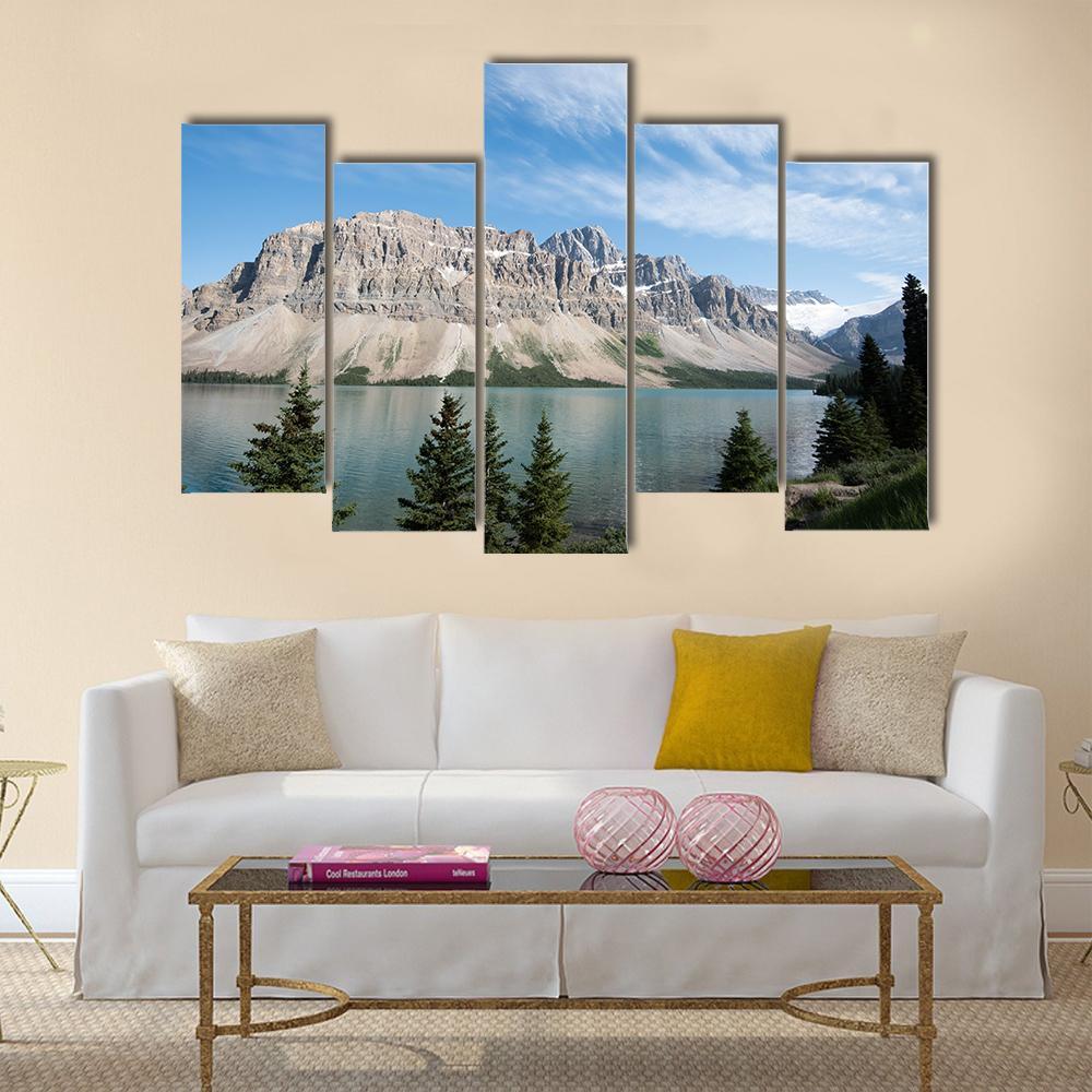 Lake Louise In Alberta Canvas Wall Art-5 Pop-Gallery Wrap-47" x 32"-Tiaracle