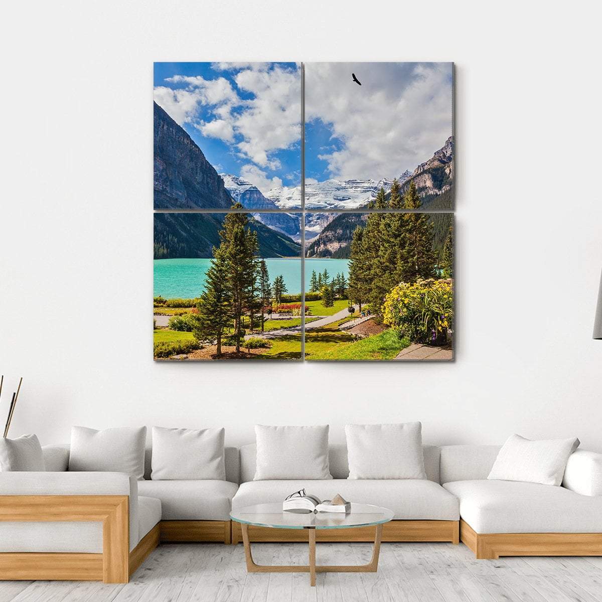 Beautiful Lake Louise Canvas Wall Art-4 Square-Gallery Wrap-17" x 17"-Tiaracle