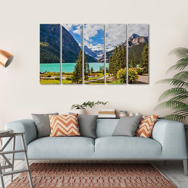 Beautiful Lake Louise Canvas Wall Art-5 Horizontal-Gallery Wrap-22" x 12"-Tiaracle