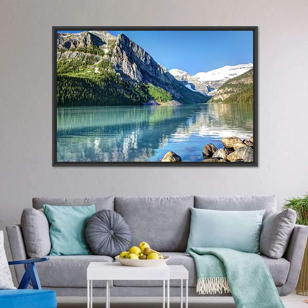 Lake Louise In Canada Canvas Wall Art-3 Horizontal-Gallery Wrap-25" x 16"-Tiaracle