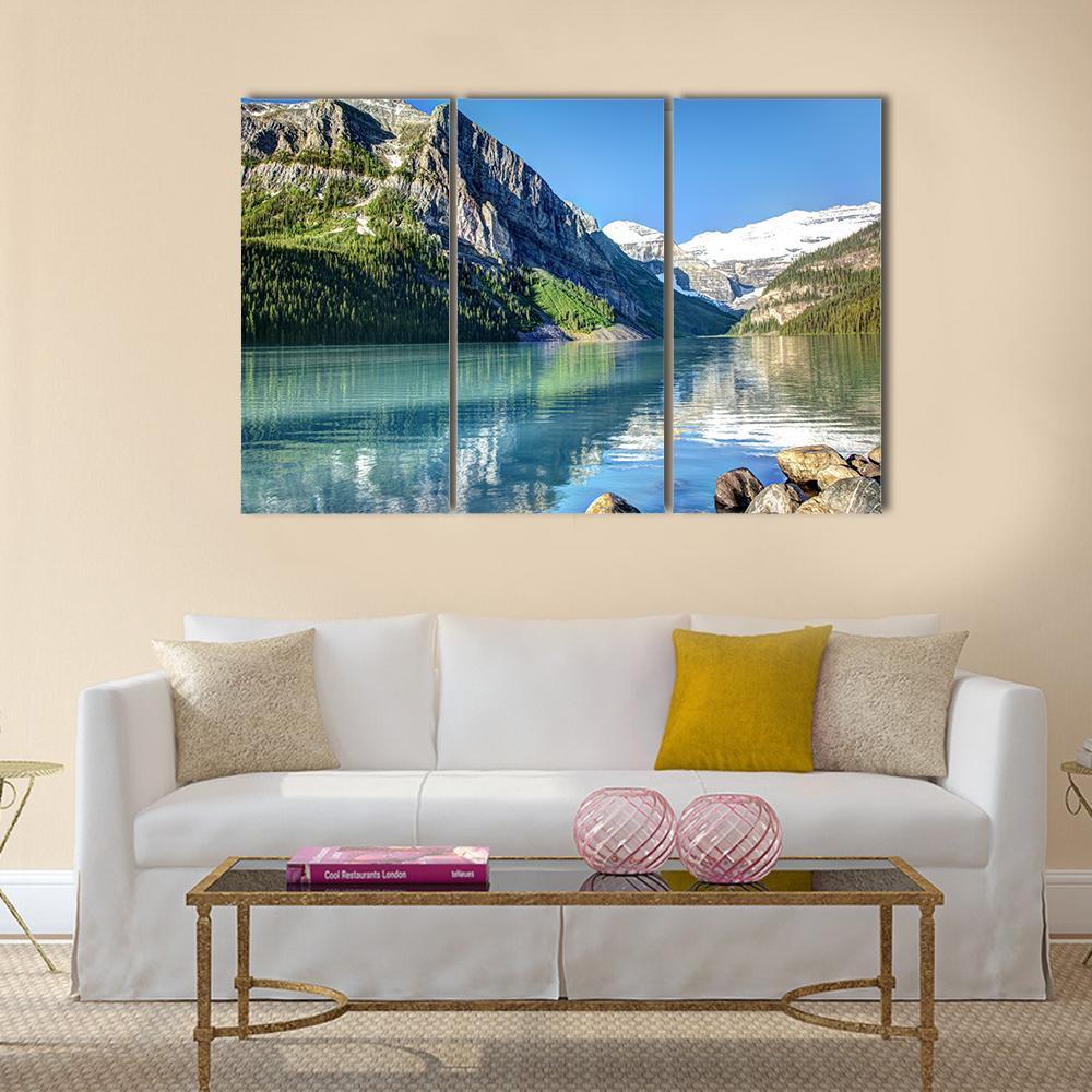 Lake Louise In Canada Canvas Wall Art-3 Horizontal-Gallery Wrap-37" x 24"-Tiaracle