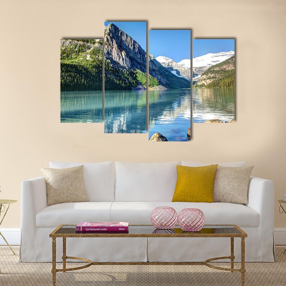 Lake Louise In Canada Canvas Wall Art-4 Pop-Gallery Wrap-50" x 32"-Tiaracle