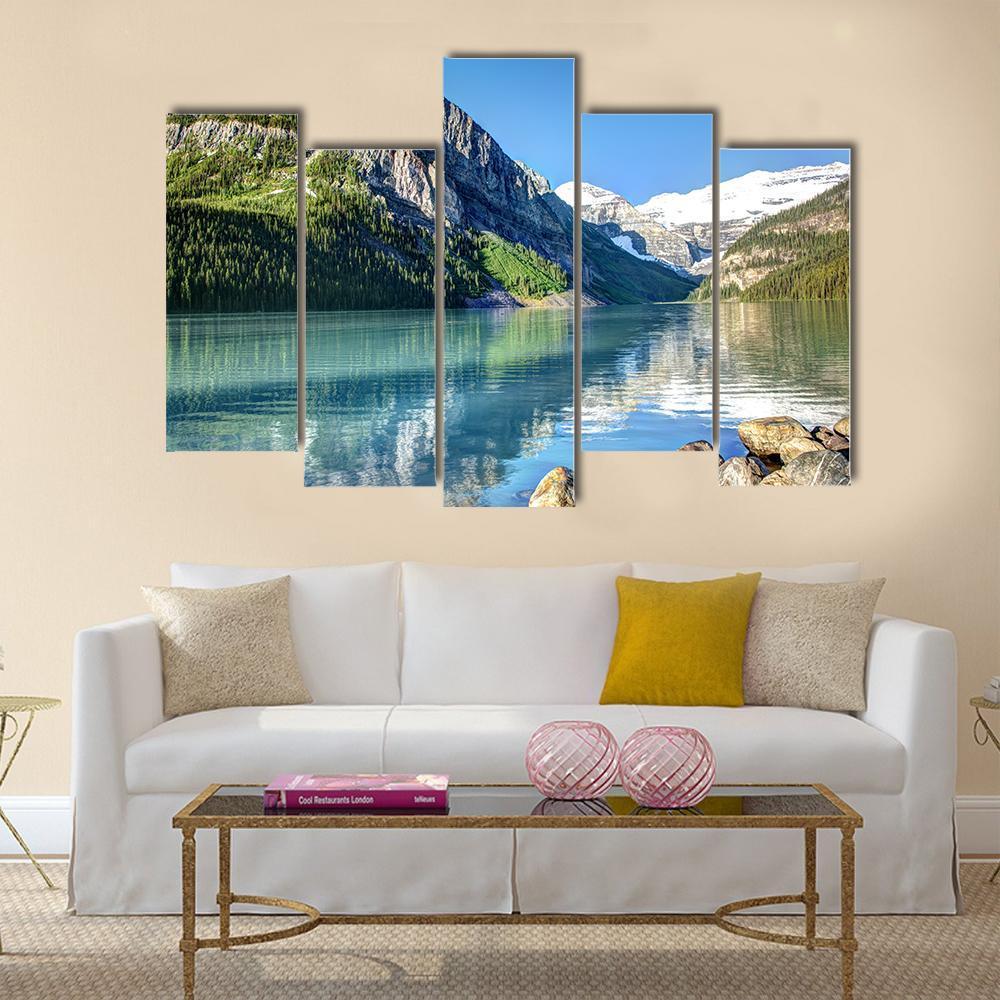 Lake Louise In Canada Canvas Wall Art-5 Pop-Gallery Wrap-47" x 32"-Tiaracle