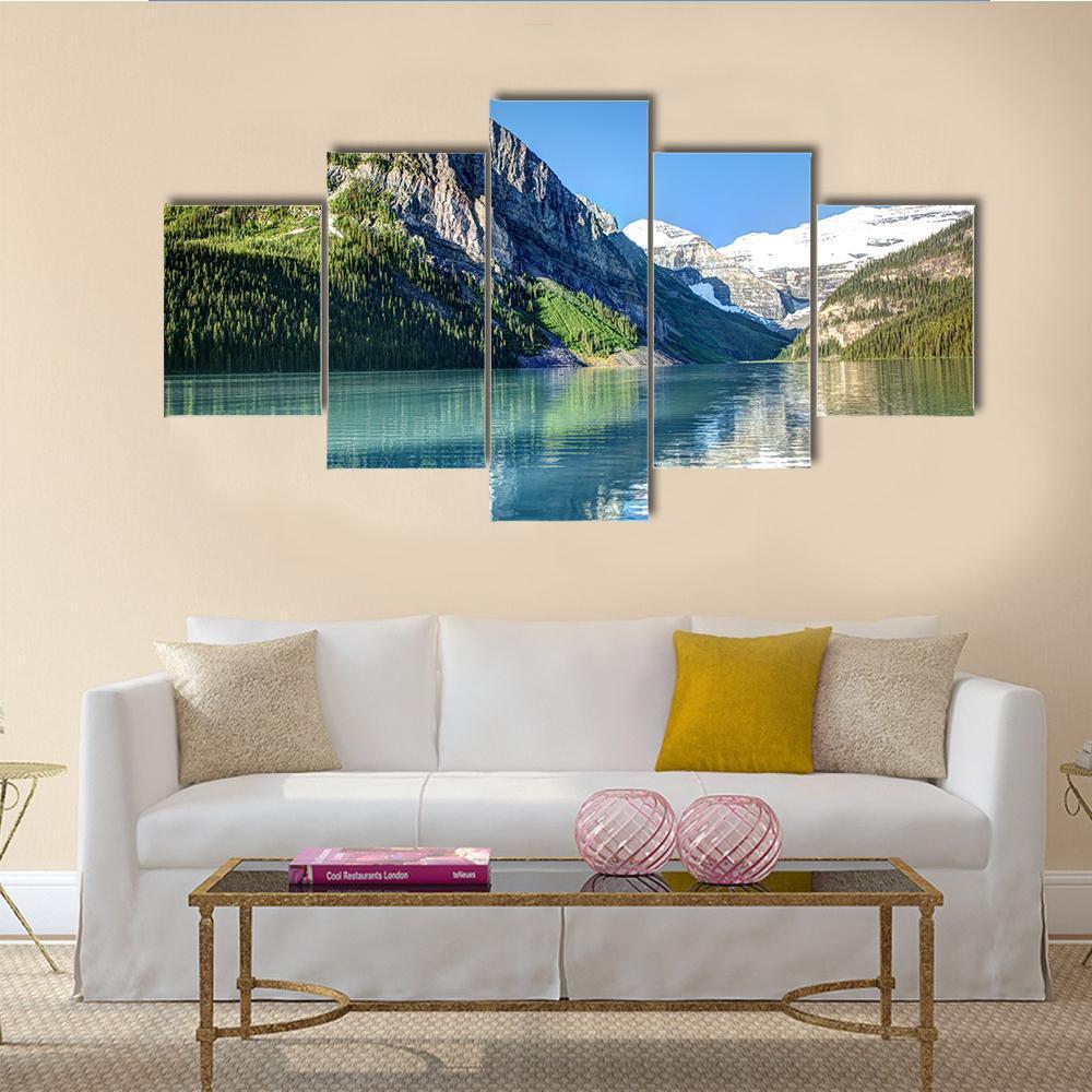Lake Louise In Canada Canvas Wall Art-5 Star-Gallery Wrap-62" x 32"-Tiaracle