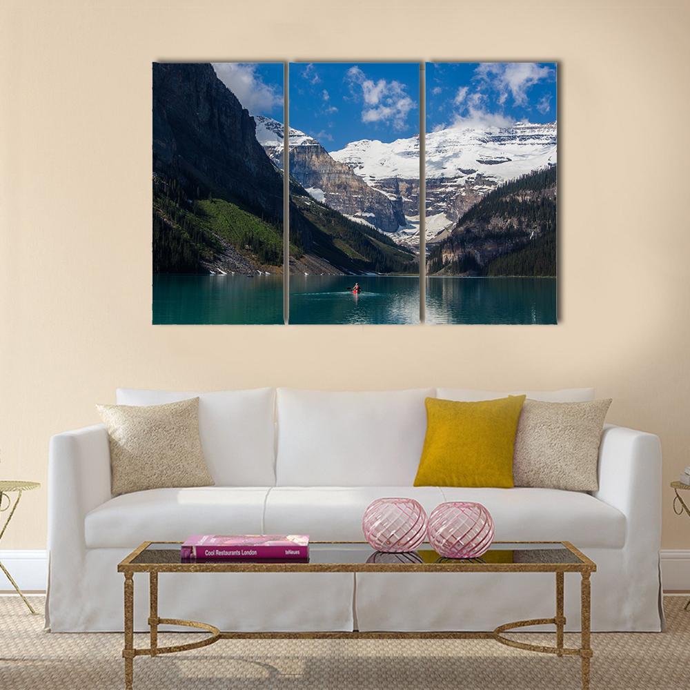 Lake Louise In Summer Canvas Wall Art-3 Horizontal-Gallery Wrap-37" x 24"-Tiaracle