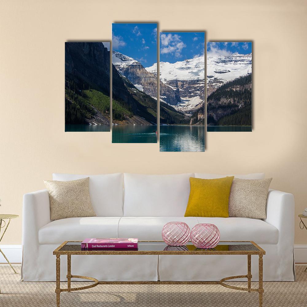 Lake Louise In Summer Canvas Wall Art-4 Pop-Gallery Wrap-50" x 32"-Tiaracle