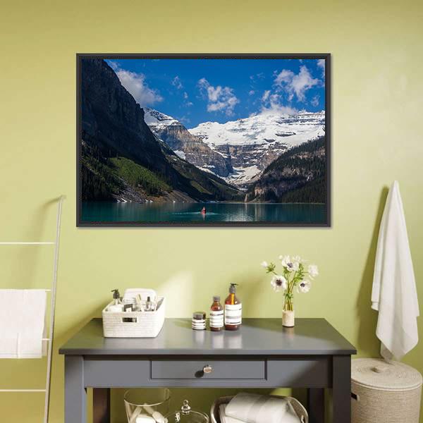 Lake Louise In Summer Canvas Wall Art-3 Horizontal-Gallery Wrap-25" x 16"-Tiaracle