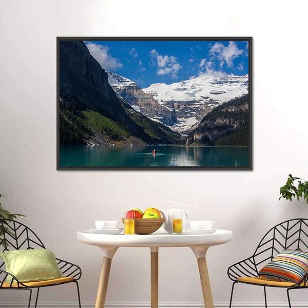 Lake Louise In Summer Canvas Wall Art-3 Horizontal-Gallery Wrap-25" x 16"-Tiaracle