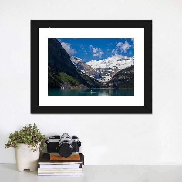 Lake Louise In Summer Canvas Wall Art-1 Piece-Framed Print-20" x 16"-Tiaracle