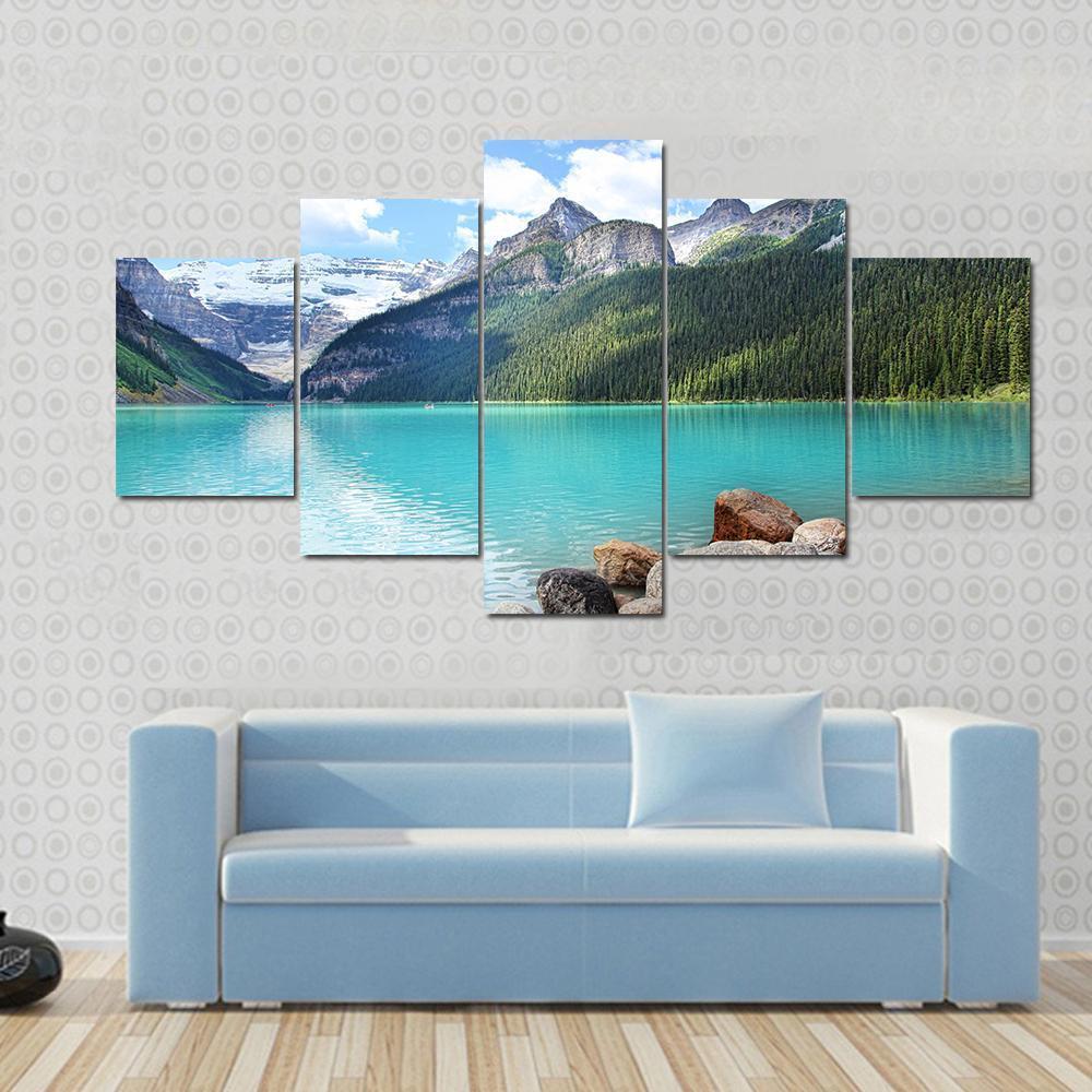 Lake Louise Alberta Canada Canvas Wall Art-5 Star-Gallery Wrap-62" x 32"-Tiaracle