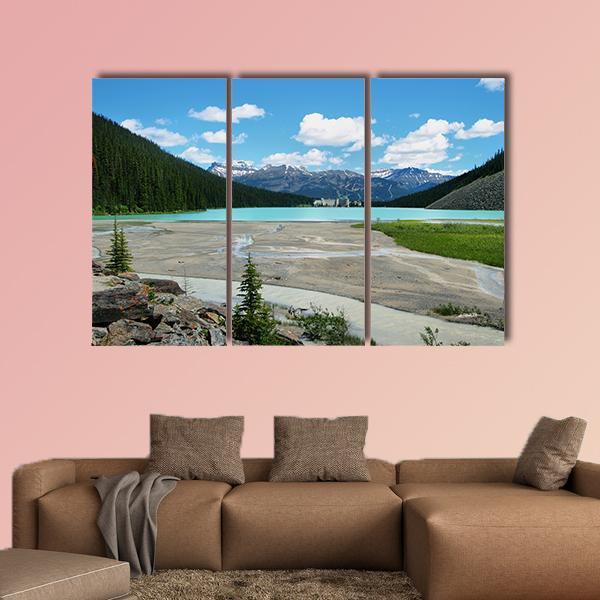 Lake In Banff National Park Canvas Wall Art-3 Horizontal-Gallery Wrap-37" x 24"-Tiaracle