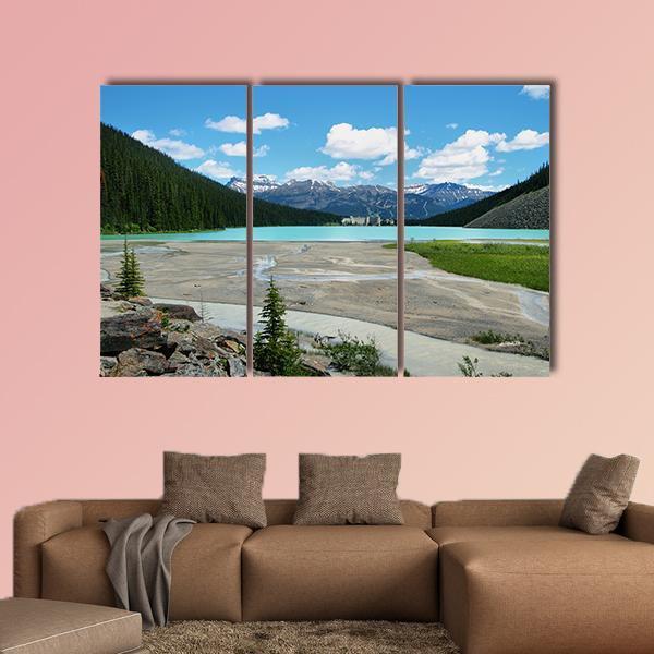 Lake In Banff National Park Canvas Wall Art-4 Pop-Gallery Wrap-50" x 32"-Tiaracle