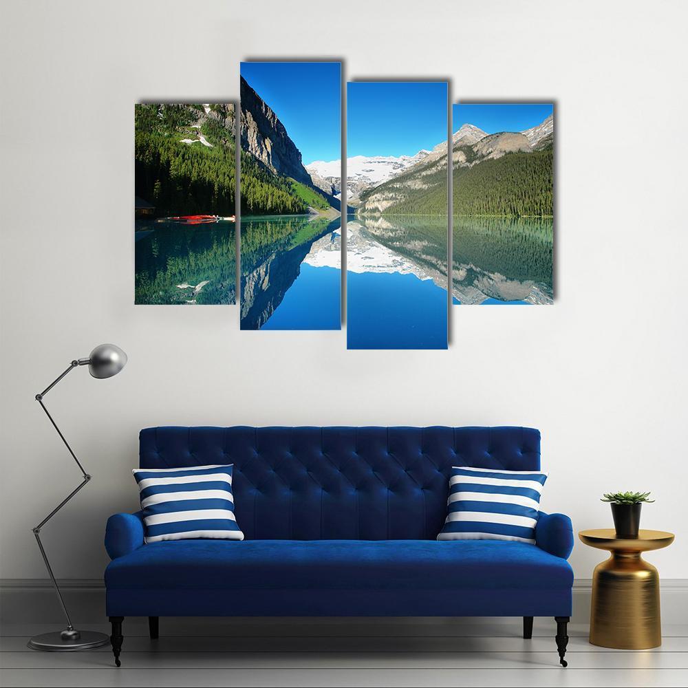 Lake Louise Mountain Canvas Wall Art-4 Pop-Gallery Wrap-50" x 32"-Tiaracle