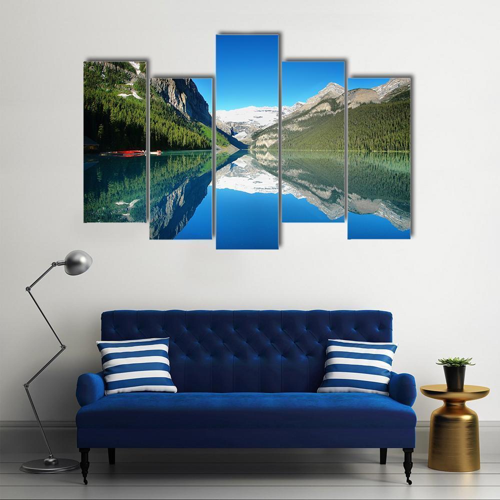 Lake Louise Mountain Canvas Wall Art-5 Pop-Gallery Wrap-47" x 32"-Tiaracle