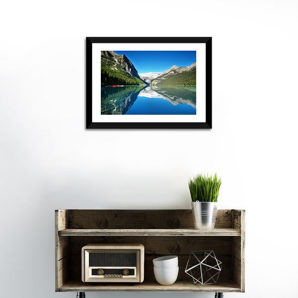 Lake Louise Mountain Canvas Wall Art-1 Piece-Framed Print-20" x 16"-Tiaracle