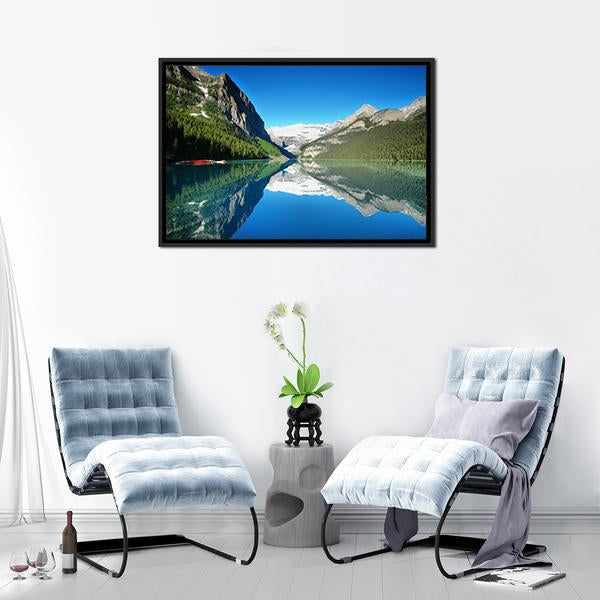 Lake Louise Mountain Canvas Wall Art-3 Horizontal-Gallery Wrap-25" x 16"-Tiaracle