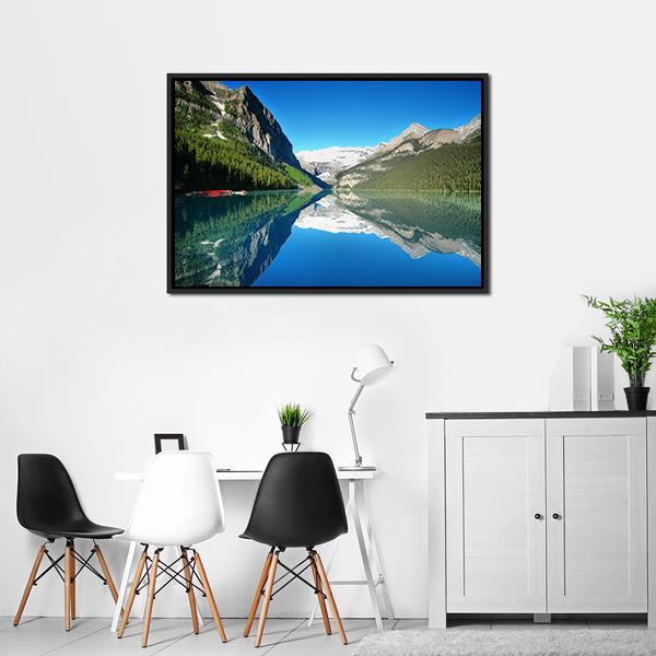 Lake Louise Mountain Canvas Wall Art-3 Horizontal-Gallery Wrap-25" x 16"-Tiaracle