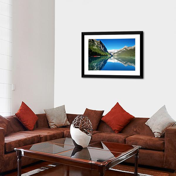 Lake Louise Mountain Canvas Wall Art-3 Horizontal-Gallery Wrap-25" x 16"-Tiaracle