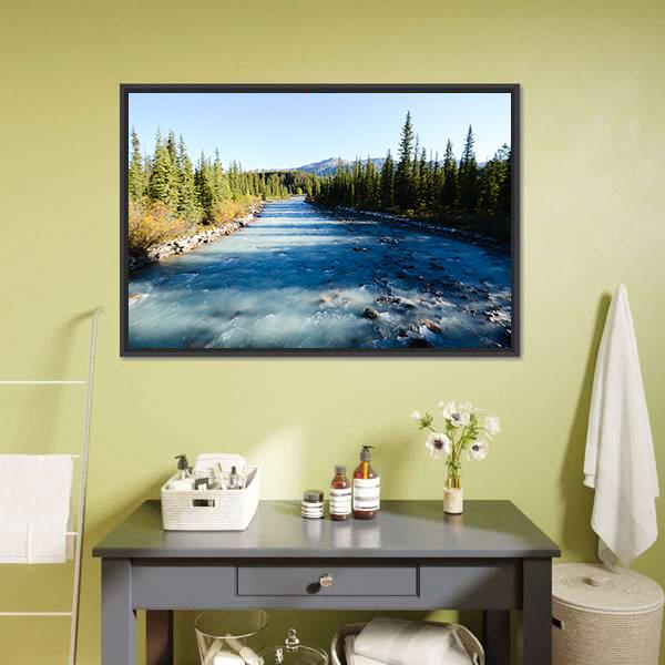 Lake Louise Village Canvas Wall Art-1 Piece-Floating Frame-24" x 16"-Tiaracle