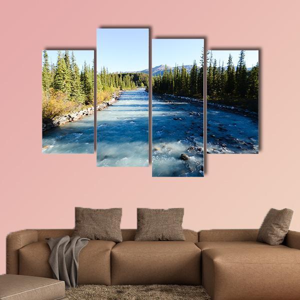 Lake Louise Village Canvas Wall Art-4 Pop-Gallery Wrap-50" x 32"-Tiaracle