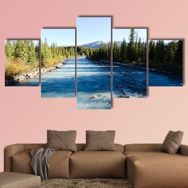 Lake Louise Village Canvas Wall Art-5 Star-Gallery Wrap-62" x 32"-Tiaracle
