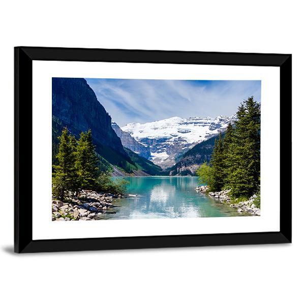 Lake Louise With Victoria Glacier Canvas Wall Art-3 Horizontal-Gallery Wrap-25" x 16"-Tiaracle