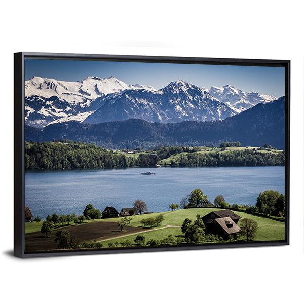 Lake Lucerne Switzerland Canvas Wall Art-3 Horizontal-Gallery Wrap-25" x 16"-Tiaracle