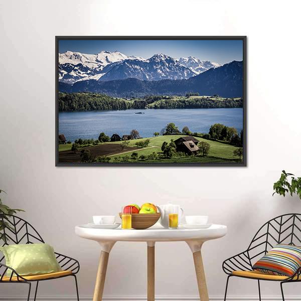 Lake Lucerne Switzerland Canvas Wall Art-3 Horizontal-Gallery Wrap-25" x 16"-Tiaracle