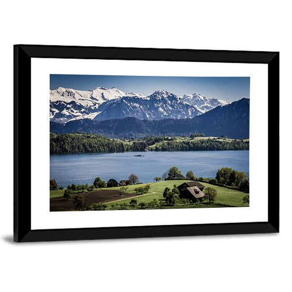 Lake Lucerne Switzerland Canvas Wall Art-3 Horizontal-Gallery Wrap-25" x 16"-Tiaracle