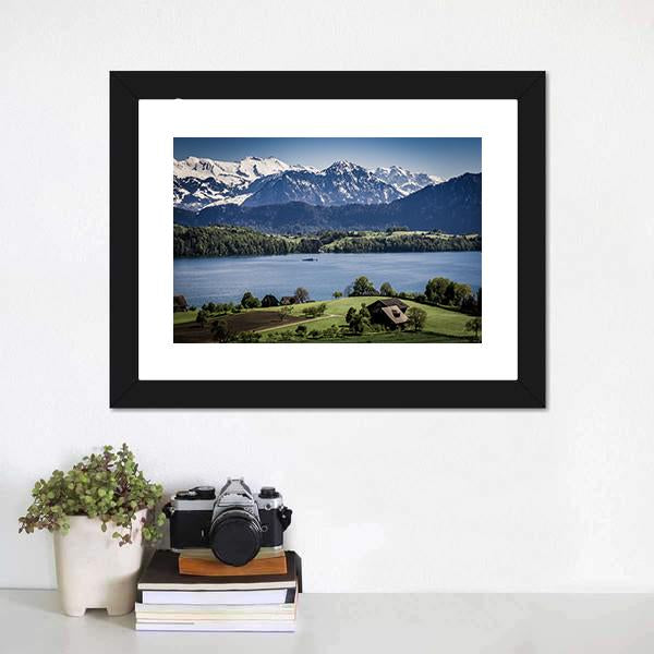 Lake Lucerne Switzerland Canvas Wall Art-1 Piece-Framed Print-20" x 16"-Tiaracle