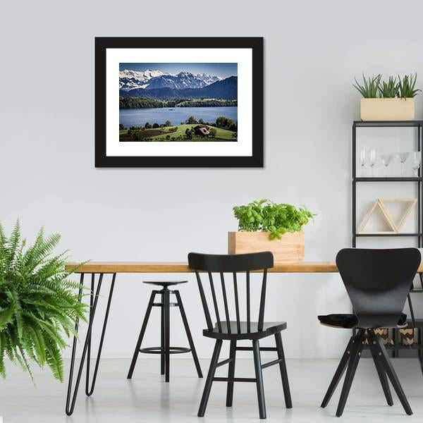Lake Lucerne Switzerland Canvas Wall Art-3 Horizontal-Gallery Wrap-25" x 16"-Tiaracle