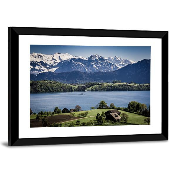 Lake Lucerne Switzerland Panoramic Canvas Wall Art-1 Piece-36" x 12"-Tiaracle