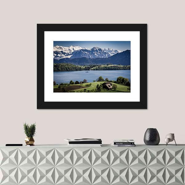Lake Lucerne Switzerland Panoramic Canvas Wall Art-1 Piece-36" x 12"-Tiaracle