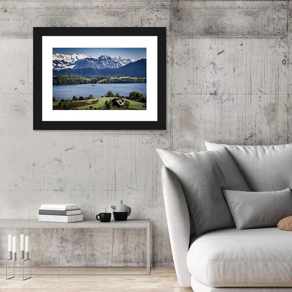 Lake Lucerne Switzerland Panoramic Canvas Wall Art-1 Piece-36" x 12"-Tiaracle