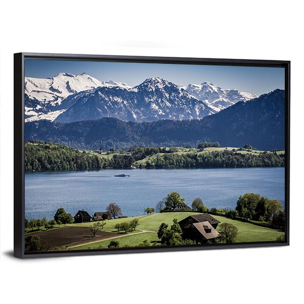 Lake Lucerne Switzerland Panoramic Canvas Wall Art-1 Piece-36" x 12"-Tiaracle