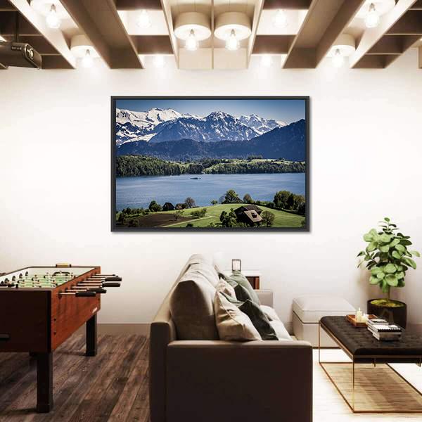 Lake Lucerne Switzerland Panoramic Canvas Wall Art-1 Piece-36" x 12"-Tiaracle