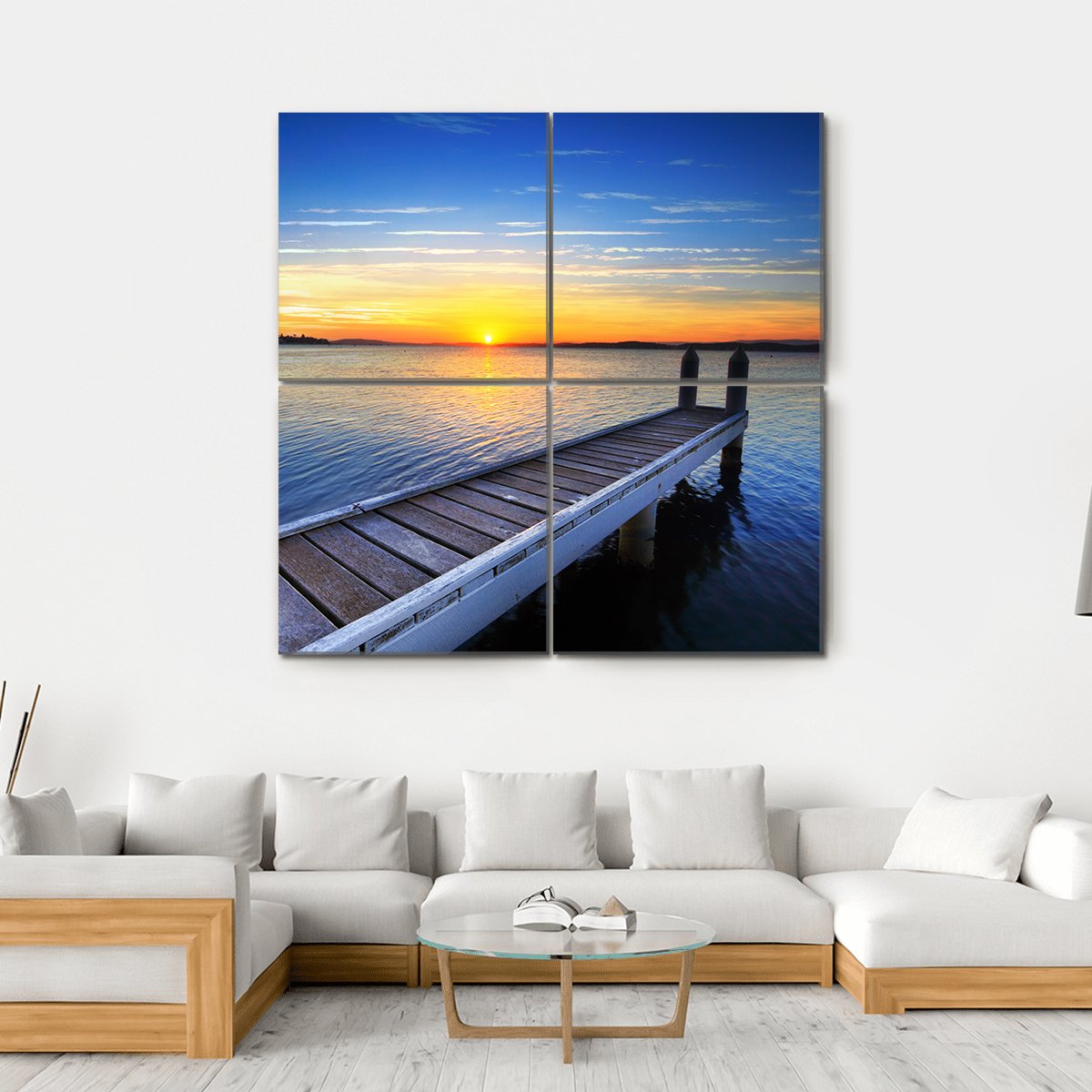 Lake Macquarie Canvas Wall Art-4 Square-Gallery Wrap-17" x 17"-Tiaracle
