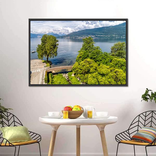 Lake Maggiore In Summer Canvas Wall Art-3 Horizontal-Gallery Wrap-25" x 16"-Tiaracle