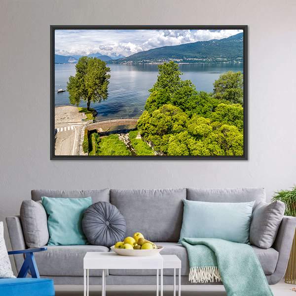 Lake Maggiore In Summer Canvas Wall Art-3 Horizontal-Gallery Wrap-25" x 16"-Tiaracle