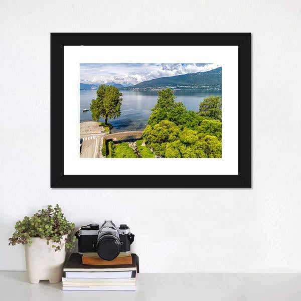Lake Maggiore In Summer Canvas Wall Art-1 Piece-Framed Print-20" x 16"-Tiaracle