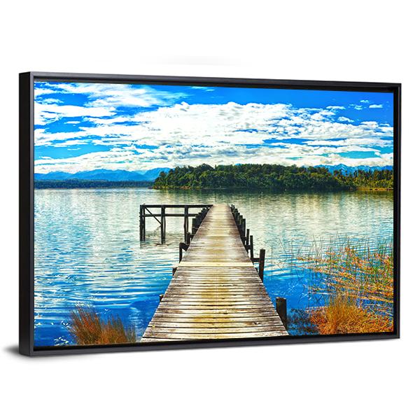 Lake Mahinapua Canvas Wall Art-3 Horizontal-Gallery Wrap-25" x 16"-Tiaracle